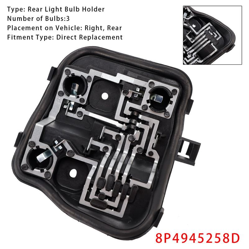 2009–2013 Audi A3 5 Türer Sportback rechts Rücklicht Lampenfassung 8P4945258D