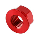 Pakke med 6 aluminium bakhjulsflensmuttere M10x1,5mm rød for motorsykkel