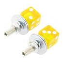 M6 Kunststoff Custom Kopf Würfel Nummernschild Rahmen Schrauben Bolzen Hardware Gelb X2