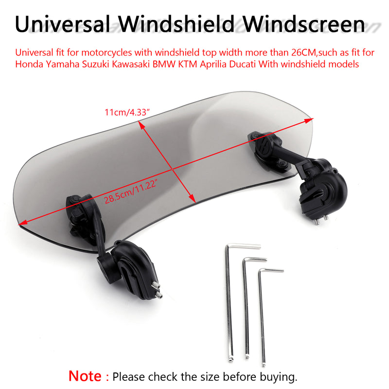 Universal Justerbar Clip On Windshield Extension Spoiler Wind Deflector Smoke