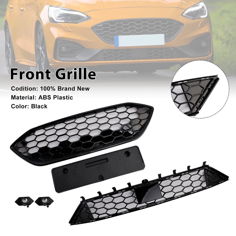 2018–2021 Ford Focus ST + ST Line MK4 Kühlergrill für die Frontstoßstange, Schwarz