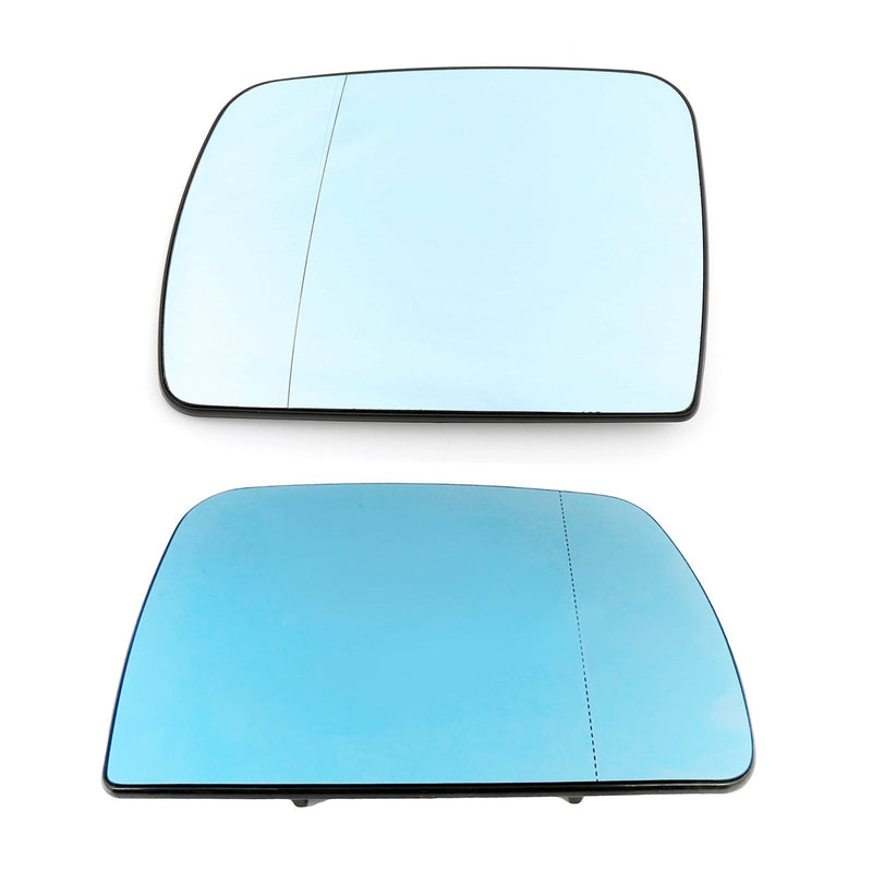 Blau Beheizte Links &amp; Rechts Fahrer Seite Flügel Spiegel Glas Für BMW X5 E53 1998-2006