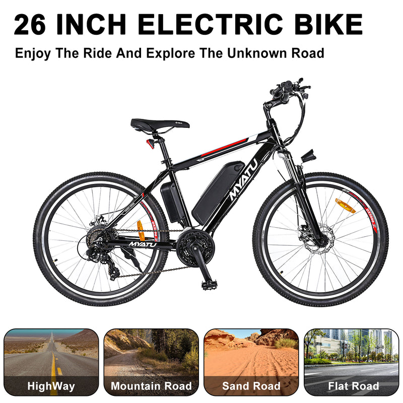 26" 36V 12,5AH 250W 21-växlad mountainbike elcykel aluminium