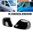 2010-2015 VW T5 Transporter Caravelle Multivan Cubiertas de espejo de puerta exterior negro brillante izquierdo + derecho