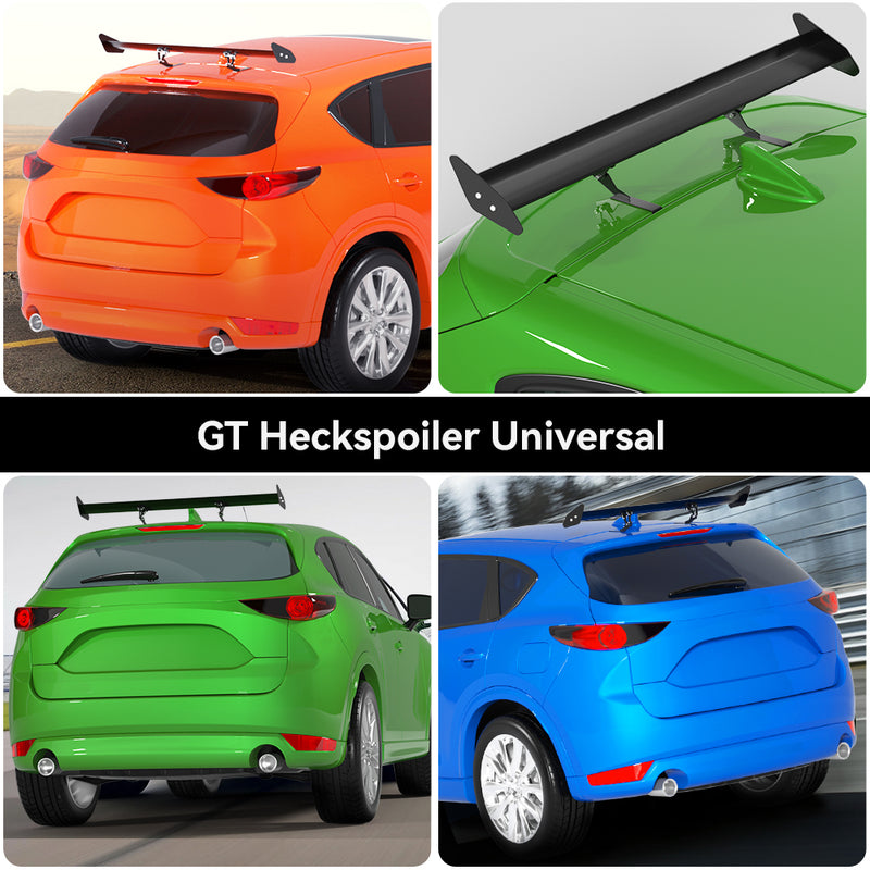 Universal Hatch Alumínio Ajustável GT Asa Traseira Spoiler Preto 14 #