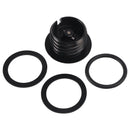 Black hinged vented fuel tank cap for Softail Low Rider Dyna Sport Super Glide