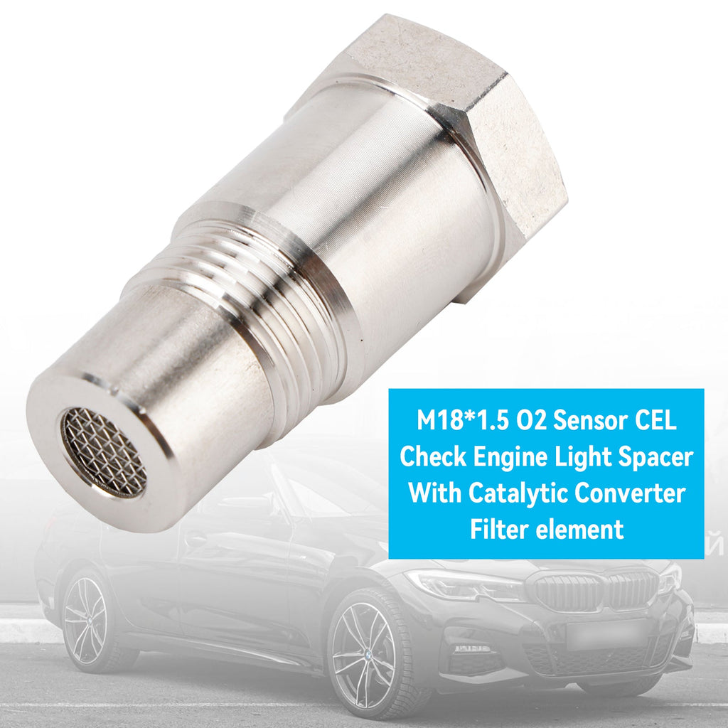 Catalytic O2 Sensor M18*1.5 O2 Sensor CEL Check Engine Light Spacer W/Catalytic Converter