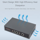 120W Gigabit Ethernet Poe Switch 10/100/1000M Port adaptivní Plug & Play 4 síť