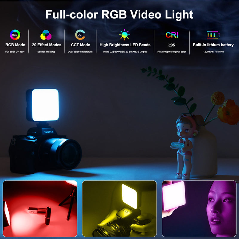 T64 RGB LED video světlo výplňové světlo Video fotografie Plně barevné LED výplňové světlo