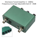 Shortwave amplifier frequency range 3-30 MHz adjustable gain 0-30 dB