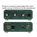 Shortwave amplifier frequency range 3-30 MHz adjustable gain 0-30 dB