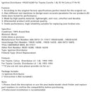 1993-1994 Toyota Corolla tændingsfordeler L4 1.8L tændingsfordeler 606-58751 31-77417 Generisk
