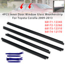 2009-2013 Toyota Corolla 4pcs Interior Door Window Glass Seal Strips 68171-12340 68172-12260 Generic