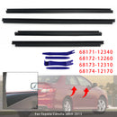2009-2013 Toyota Corolla 4pcs Interior Door Window Glass Seal Strips 68171-12340 68172-12260 Generic