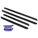 2009-2013 Toyota Corolla 4pcs Interior Door Window Glass Seal Strips 68171-12340 68172-12260 Generic