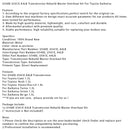 Toyota Cami 1.3L U540E U541E A4LB Getriebe-überholung Mastersatz Generic