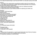 2016-2024 Chevrolet Camaro dæksel forreste højre 84154467 84054158 Generisk