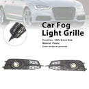 2012-2014 Audi A6 C7 S-Line 2 PCS Amortecedor Dianteiro Luz de Nevoeiro Grade 4G0807681D 4G0807682D Genérico