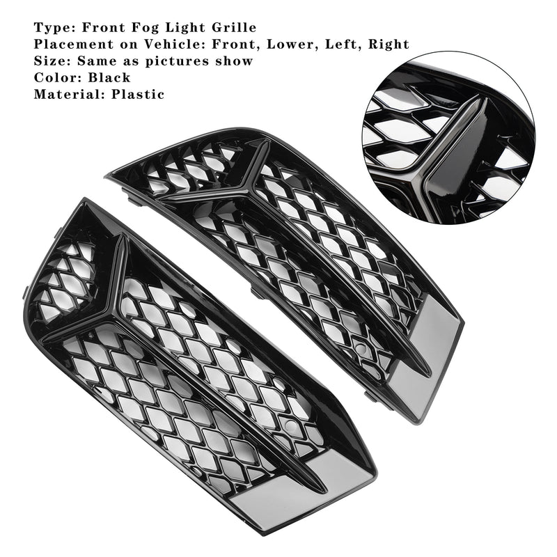 2017-2020 Audi A3 foran støtfanger Grill Tåkelys Deksel Lampe Ramme Trim Fit