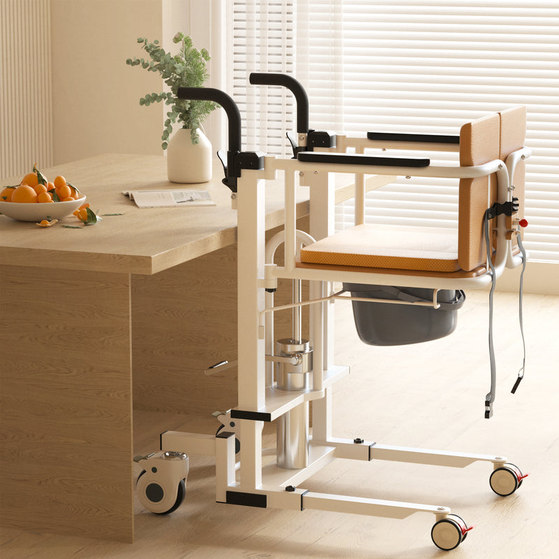 Hydraulinen pyörätuoli, jossa on 180 ° pyörivä istuin ja pöytä, joka on ihanteellinen potilaan hoitoon