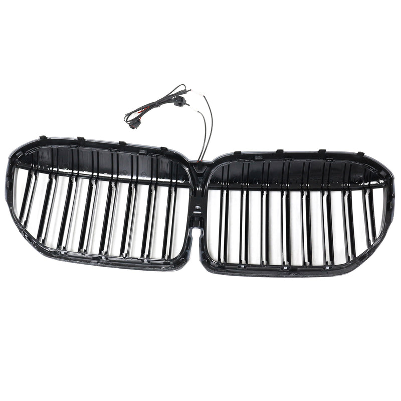 2019–2022 BMW 7 -sarja G11 G12 Double-Melle etusälejä musta kiiltävä