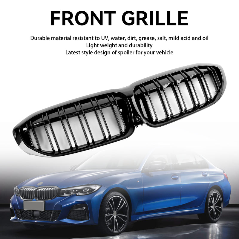 Black Dual Slat Kidney Grille Grill 51138072085 Für BMW 3 Series G20 2019-2022