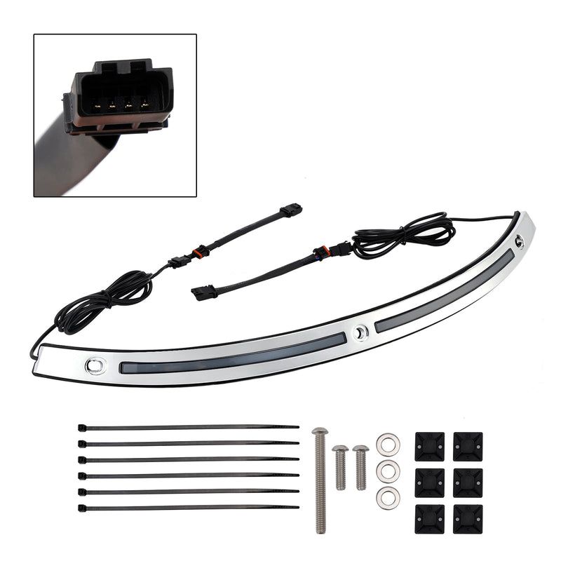 2014+Touring Electra Glide Street Glide Ultra Limited LED Lauf Blinker Licht Windschutzscheibe Trim