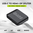Typ-C zu HDMI+DP 1x2Laptop Splitter MST Zwei-Bildschirm-Display Ein Eingang Zwei Ausgänge