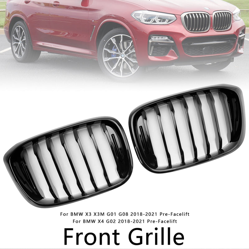 2018-2021 BMW X4 G02 X3 G01 G08 Grade frontal preta brilhante Grade de malha 51138469959