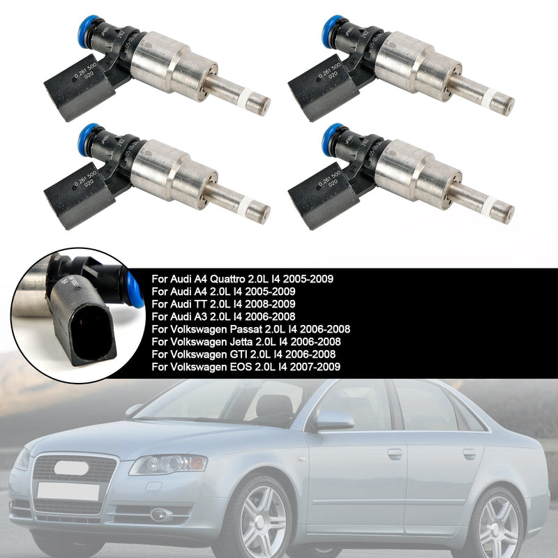 2005-2009 Audi A4 2.0L I4 4 szt. Wtryskiwacz paliwa 06F906036A