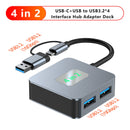 4-in-2 Type-C + USB-USB3.2*4-liitäntä Hub Adapter Dock MacBook iPad 15:lle
