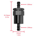 Svart inline EFI drivstoffsystemfilteradapter 3/8""-slange med 30-mikron filterelement