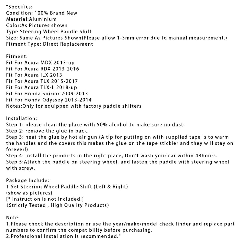 Lenkrad-Schaltwippen-Verlängerung für Acura MDX RDX TLX, Aluminium