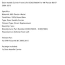 Türgriffträger vorne links für VW Passat B6 B7 (2006–2015), Teilenummer 3C0837885H