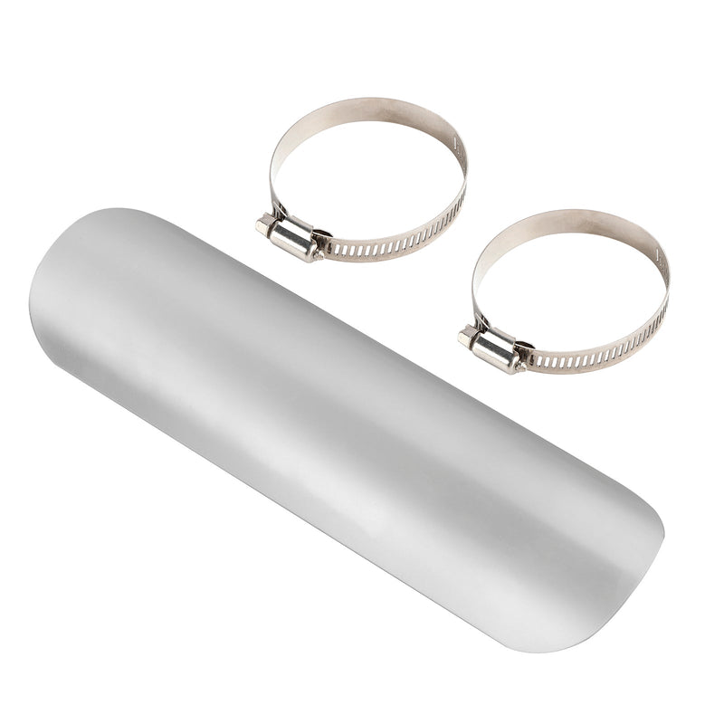 Stahl Auspuff Schalldämpfer Rohr Wärme Deflektor Abdeckung Chromeb Für Motorrad Roller BlackD