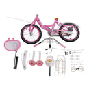 Bicicletta da princess för barn där 18" med rotell och rosa ost