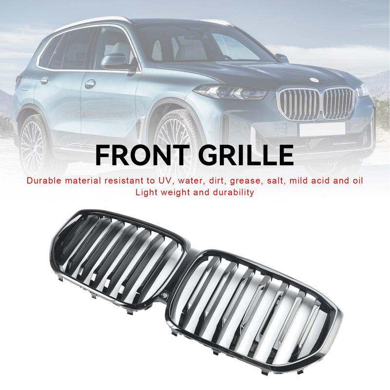 2024+ BMW G05 LCI X5 Single Line radiatorgrill blank svart for støtfangeren foran