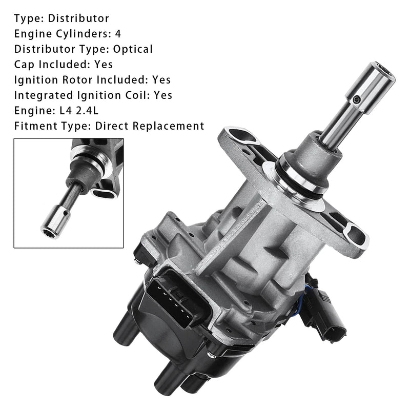 2005–2010 Nissan Pickup L4 2,4 l Benzin mit Kappe und Rotor. Zündverteiler mit Kappe und Rotor 221003S500 8458421