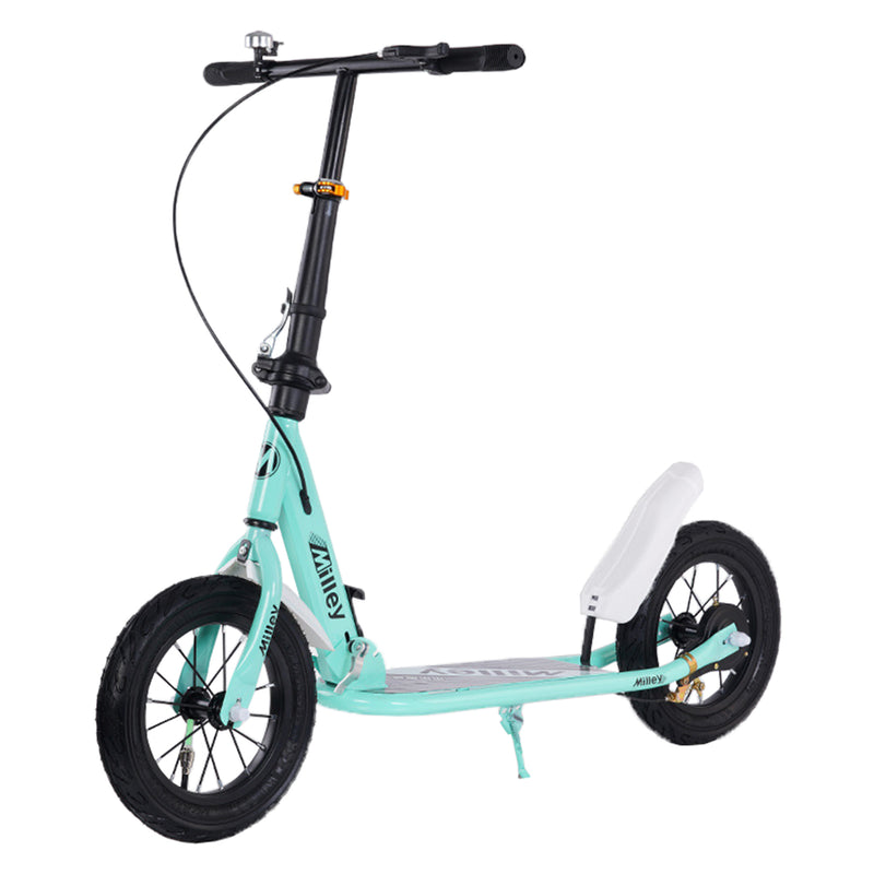 Stoßdämpfender Faltbarer Kick-Scooter für Erwachsene & Jugendliche 12" Große Luftbereifte Gummireifen für Sanftes Fahren