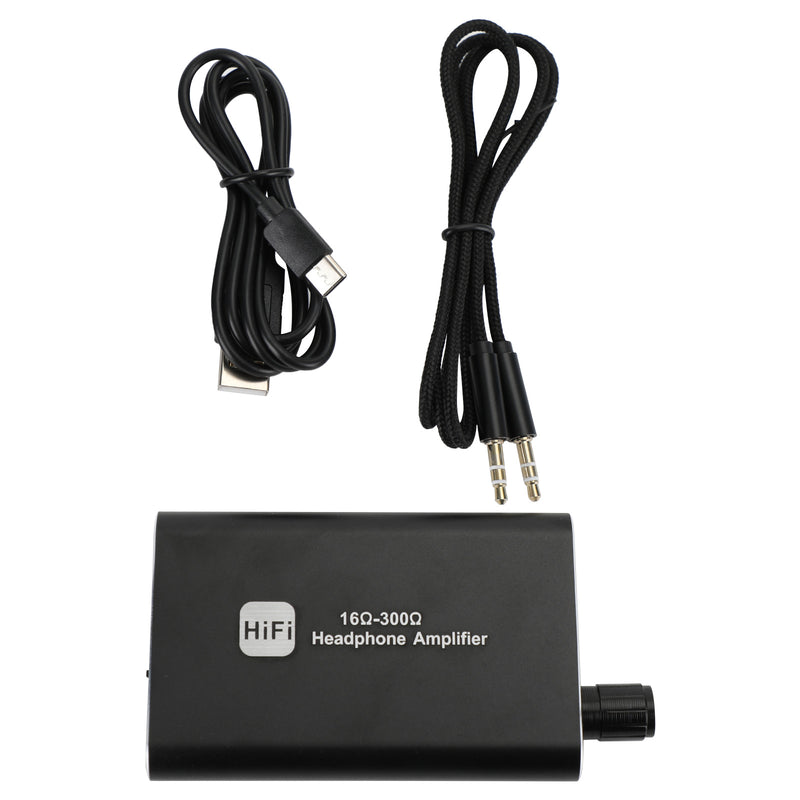 16Ω-300Ω HIFI Kopfhörerverstärker Tragbarer 3.5mm AUX AMP mit Audio USB Kabel