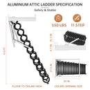 Elektrische Dachbodenleiter Aluminium Klappbar 70 * 100 cm 9,5 Fuß mit Fernbedienung für Loft Deutscher europäischer Standardstecker