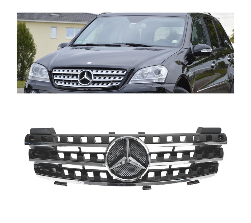 Schwarz Chrom Frontgrill Für 2005-2008 Mercedes Benz ML Klasse W164