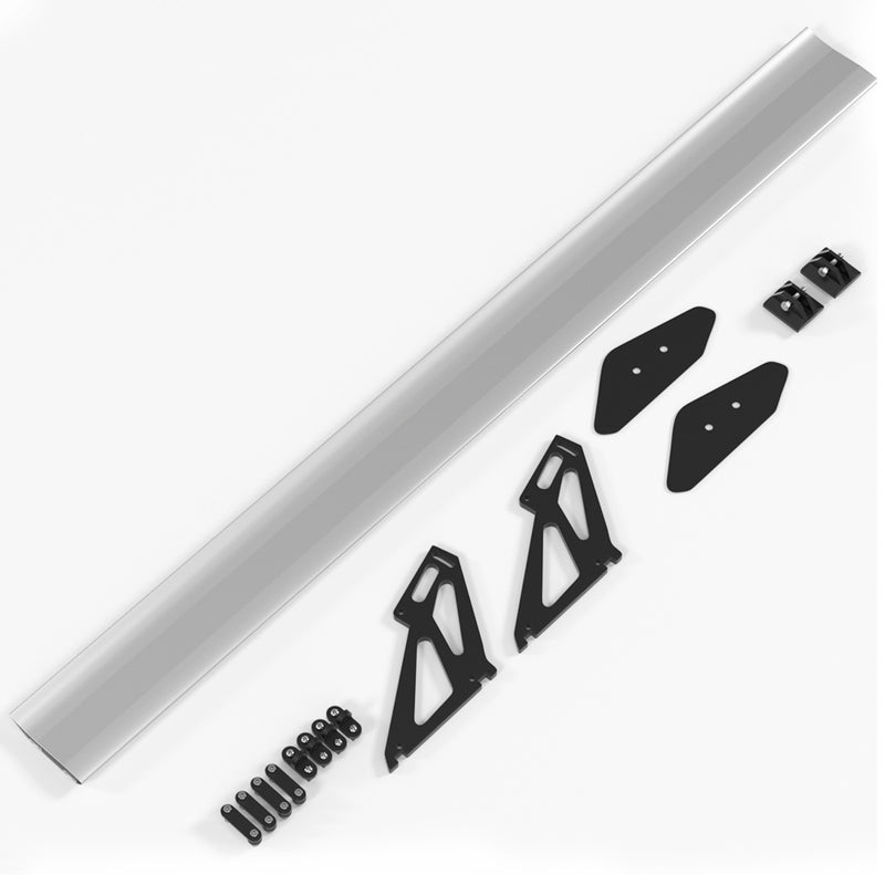 Alerón trasero universal de aluminio para sedán GT, color plateado