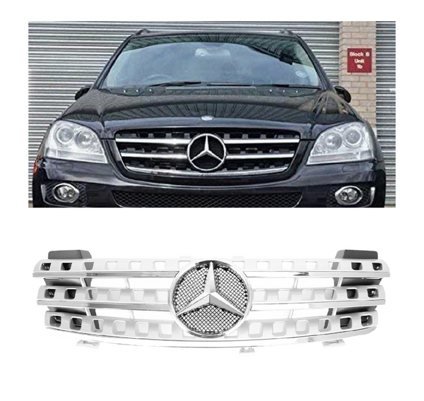 Grade do para-choque dianteiro compatível com Mercedes-Benz Classe ML W164 2005-2008 cromo