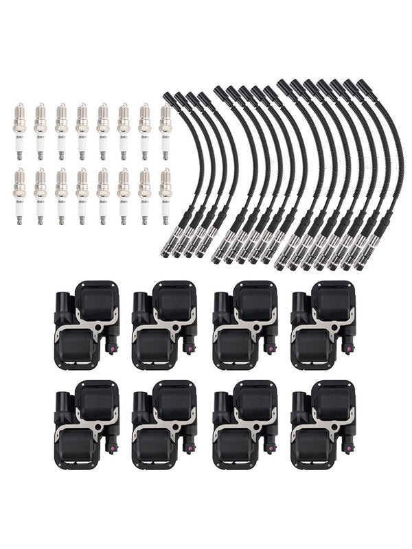1998-2006 Mercedes Benz CL500 8x Ignition Coil+16xSpark plug +16x Wire Set UF359 0001587303