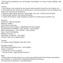 2007-2020 Toyota Tundra Double Cab 2pcs střešní vrták levý a pravá strana guma