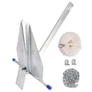Kit Verzinkter Bootsanker 13Lbs Gleitanker &amp; Kette &amp; Seil Silber Für Boot 13lbs