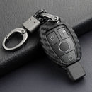 Autoschlüsselhülle aus Leder und Silikon mit Schnalle für Mercedes-Benz