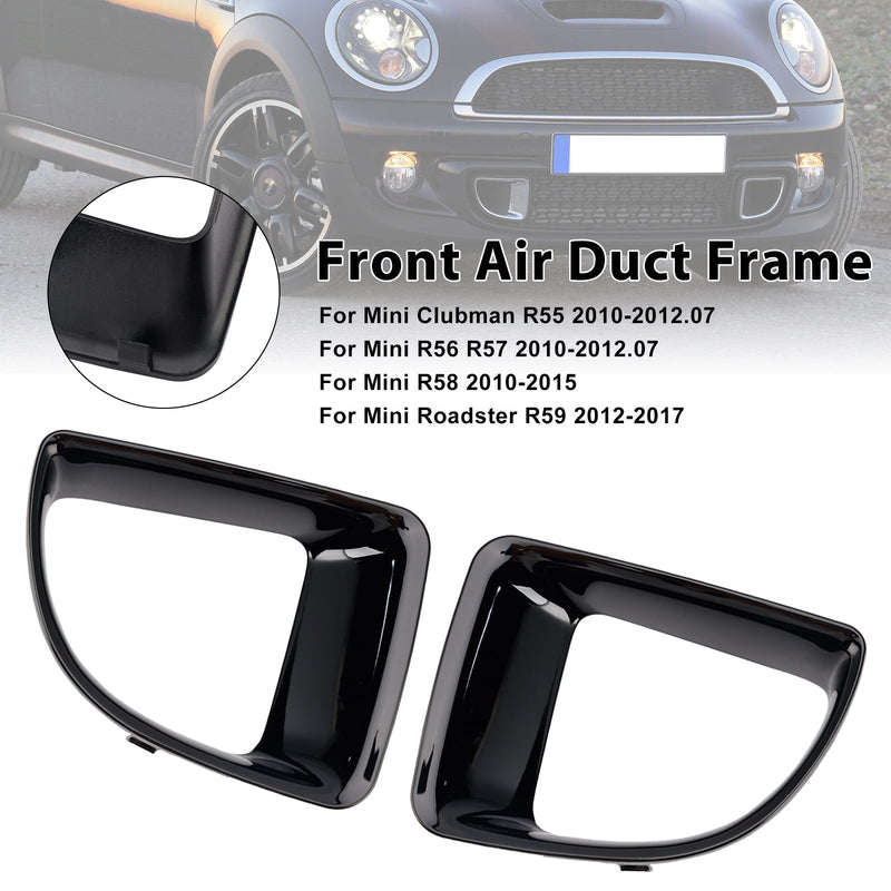 2010–2012.07 Mini Clubman R55, glänzend schwarzer Luftkanalrahmen vorne, 51117255117, 51117255119