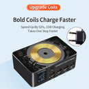 140W Schnellladegerät Intelligente Digitalanzeige PD100W Handy Notebook Magnetisches kabelloses Laden Multi-Port USB-Ladegerät EU-Stecker